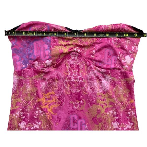 COOGI CG Printed Rare Y2K Floral Bandeau Maxi Dress Tube Top Size M Pink Baroque - Picture 9 of 15